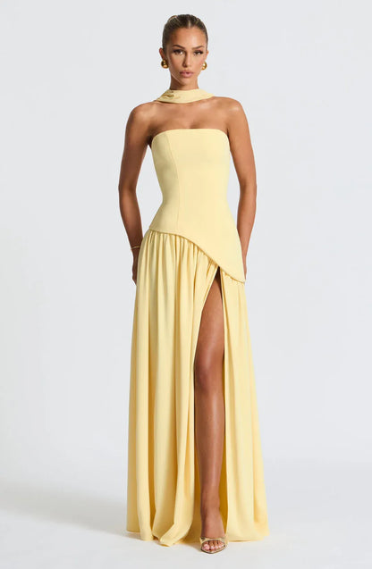 Crimson | Strapless Maxi Gown with Scarf, product image 4