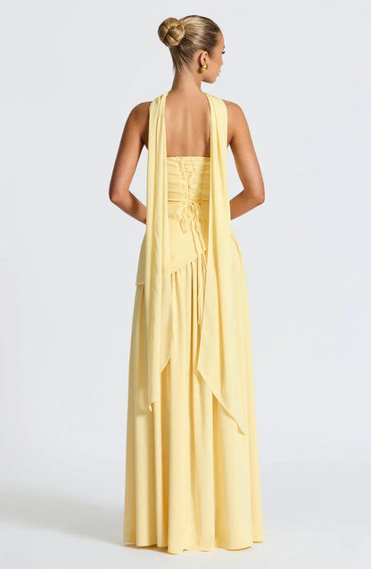 Crimson | Strapless Maxi Gown with Scarf, product image 2