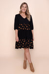 Playful Women's V-Neck Polka-Dot 3/4-Sleeve Dress — product view 1