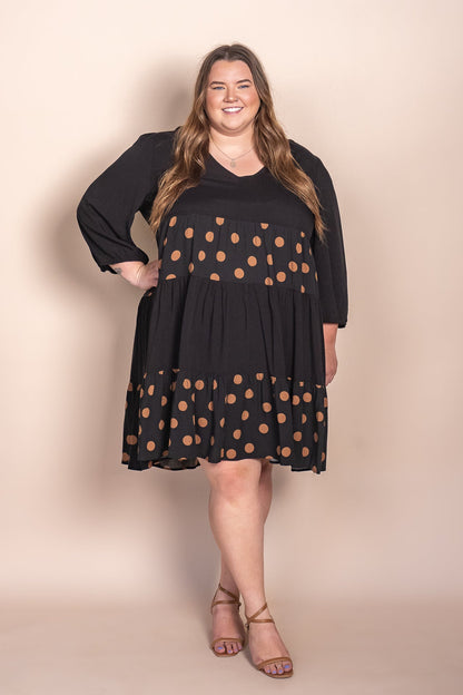 Playful Women's V-Neck Polka-Dot 3/4-Sleeve Dress — product view 2