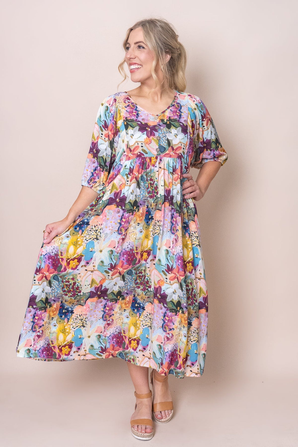 Effortless Women's Floral Midi Dress — product view 1
