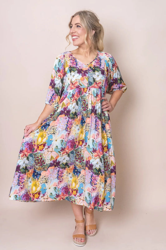 Effortless Women's Floral Midi Dress — product view 1