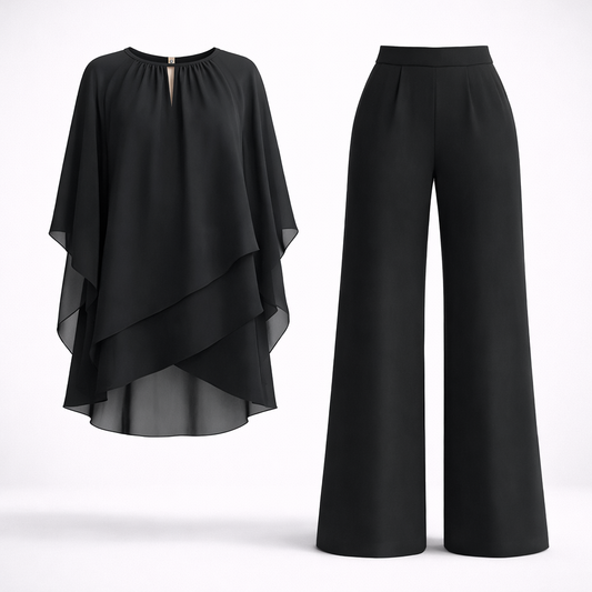 Giovanna | Layered Top and Wide-Leg Trousers Set