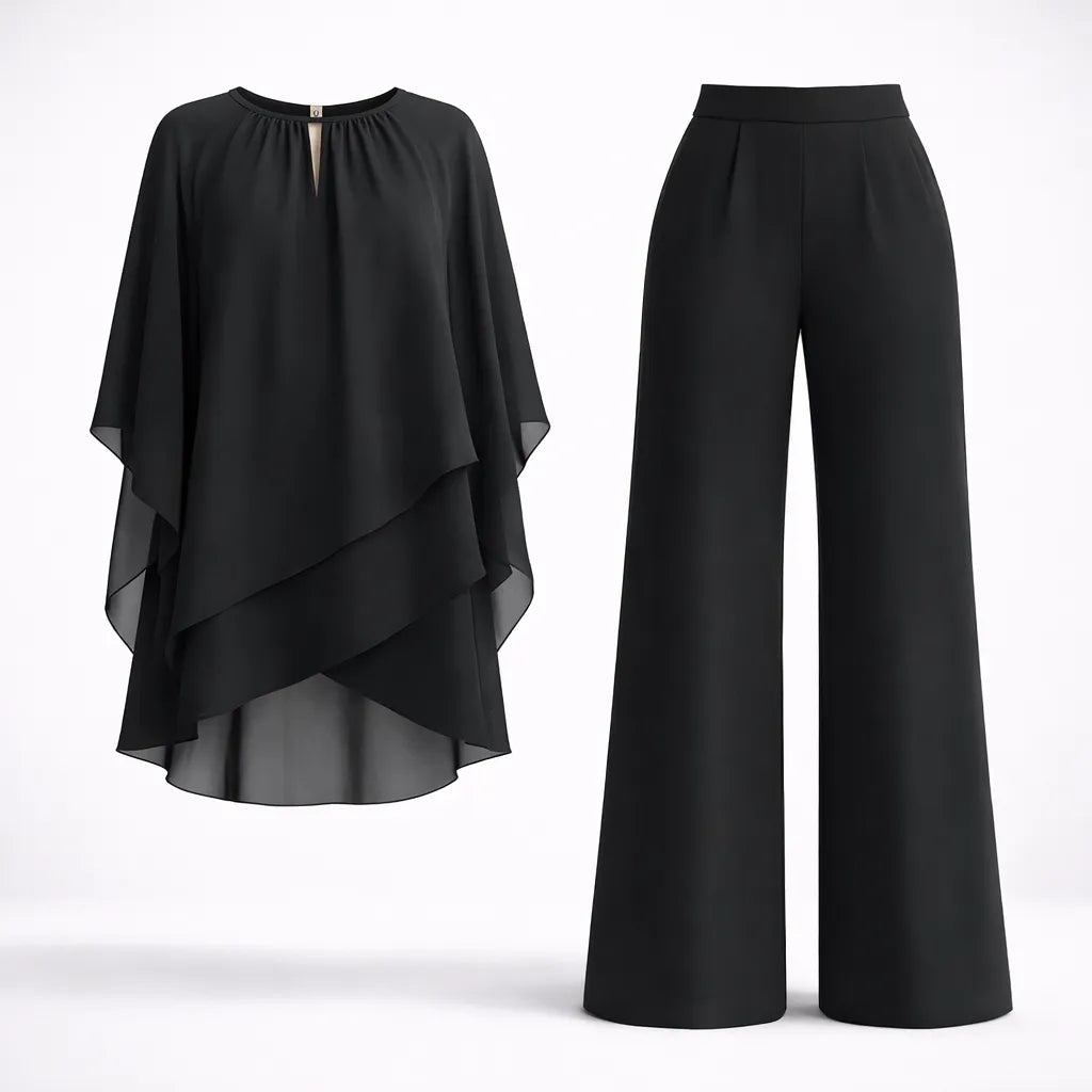 Giovanna | Layered Top and Wide-Leg Trousers Set, product image 1