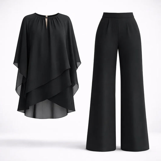 Giovanna | Layered Top and Wide-Leg Trousers Set, product image 1