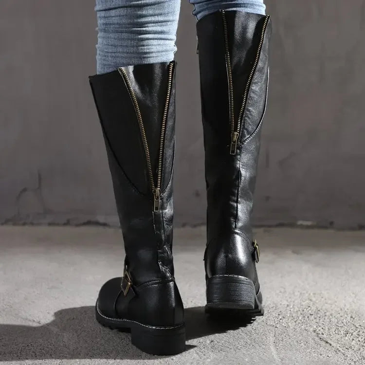 Women's Knee High Boots | Leather Buckle Boots - Original gallery position 3