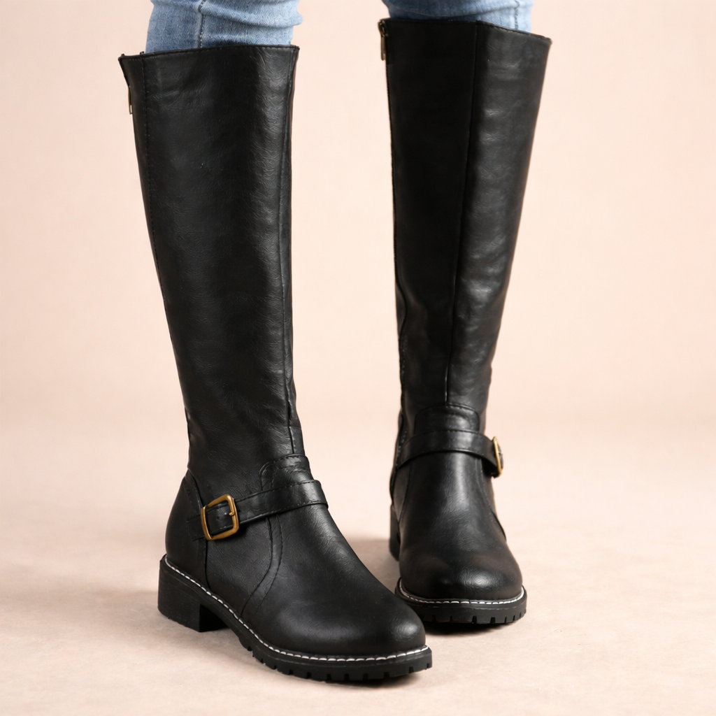 Women's Knee High Boots | Leather Buckle Boots - Original gallery position 5