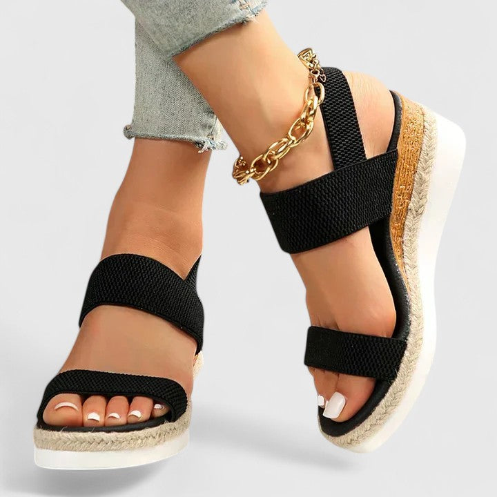 Effortless Orthopedic Elastic-Strap Wedge Sandals — product view 3