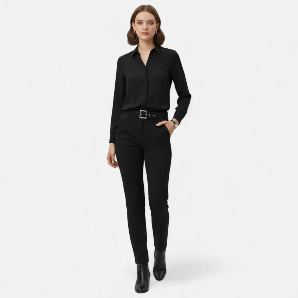 Button Up Shirt | Women's Denim Elegant Camille Laurent, product image 3