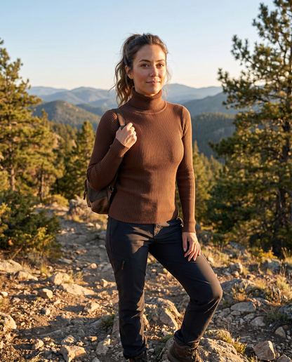 Elara - Ribbed Turtleneck Jumper - product view 1 - Sela Look