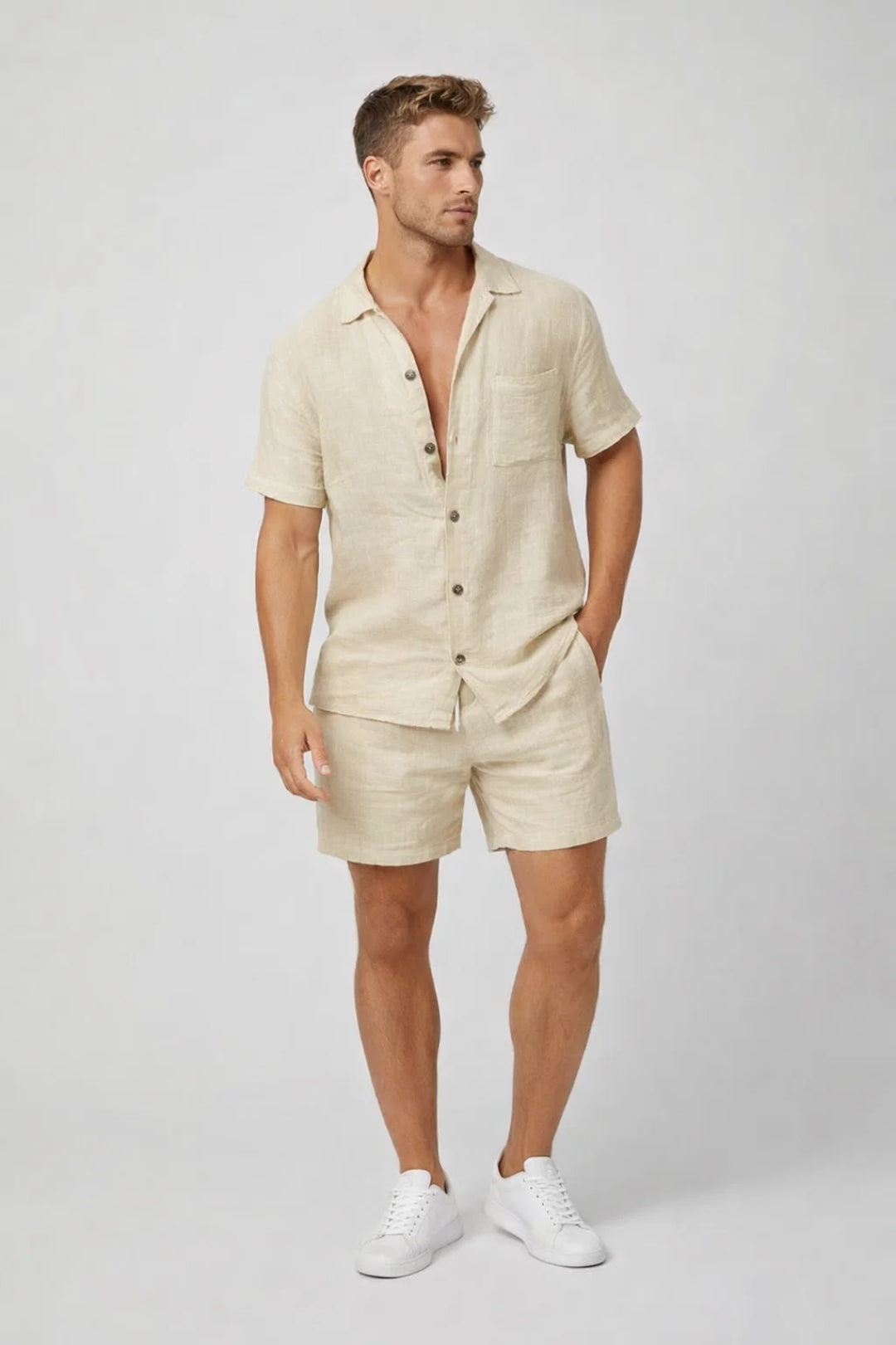 Easy Men's Summer Shirt and Shorts Matching Set — product view 1