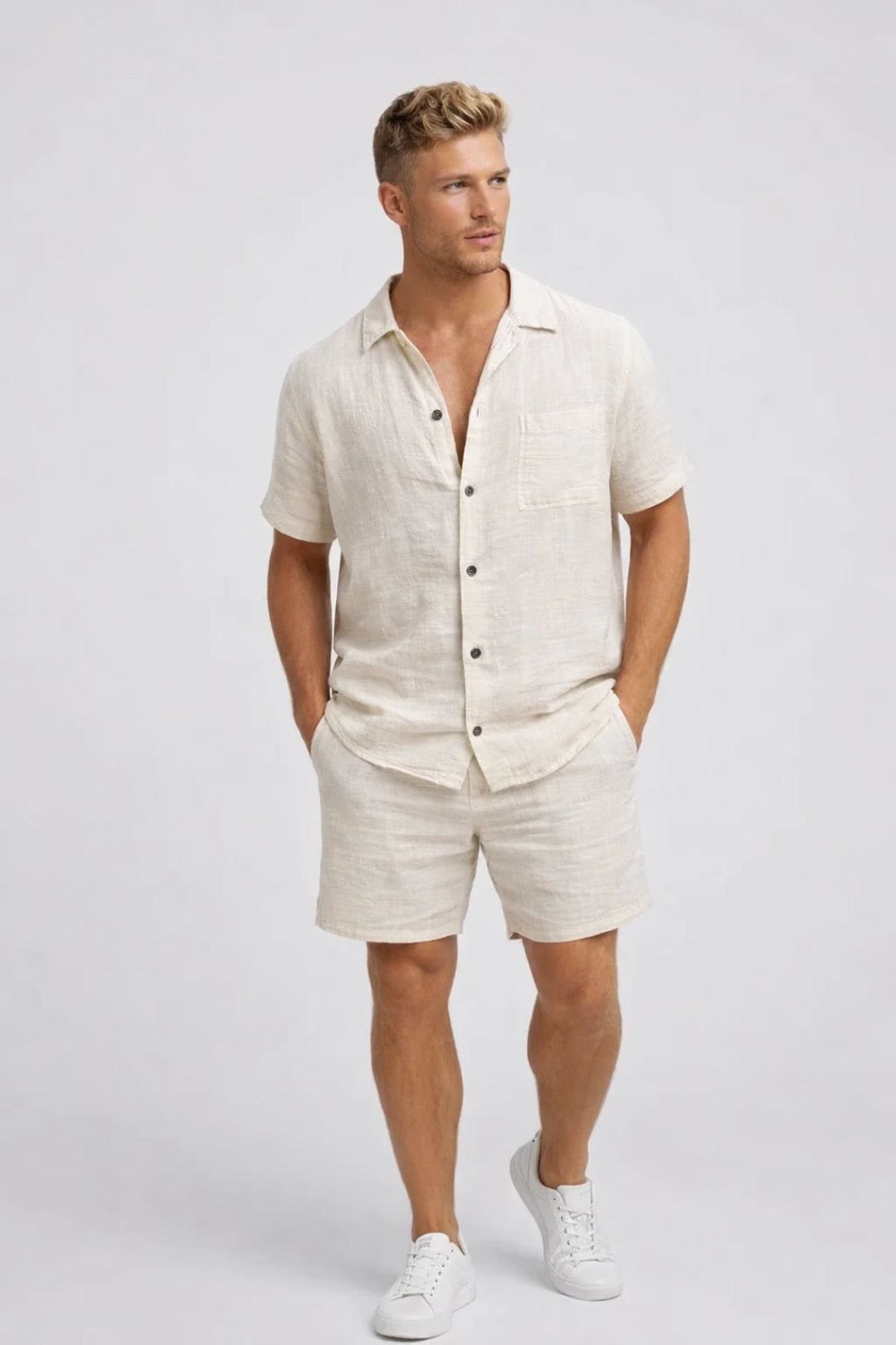 Easy Men's Summer Shirt and Shorts Matching Set — product view 3