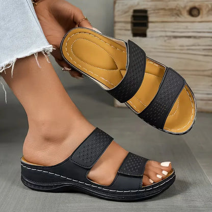 Easy Women's Orthopedic Double-Strap Wedge Sandals — product view 4