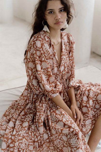 Relaxed Long-Sleeve Boho Midi Dress — product view 3