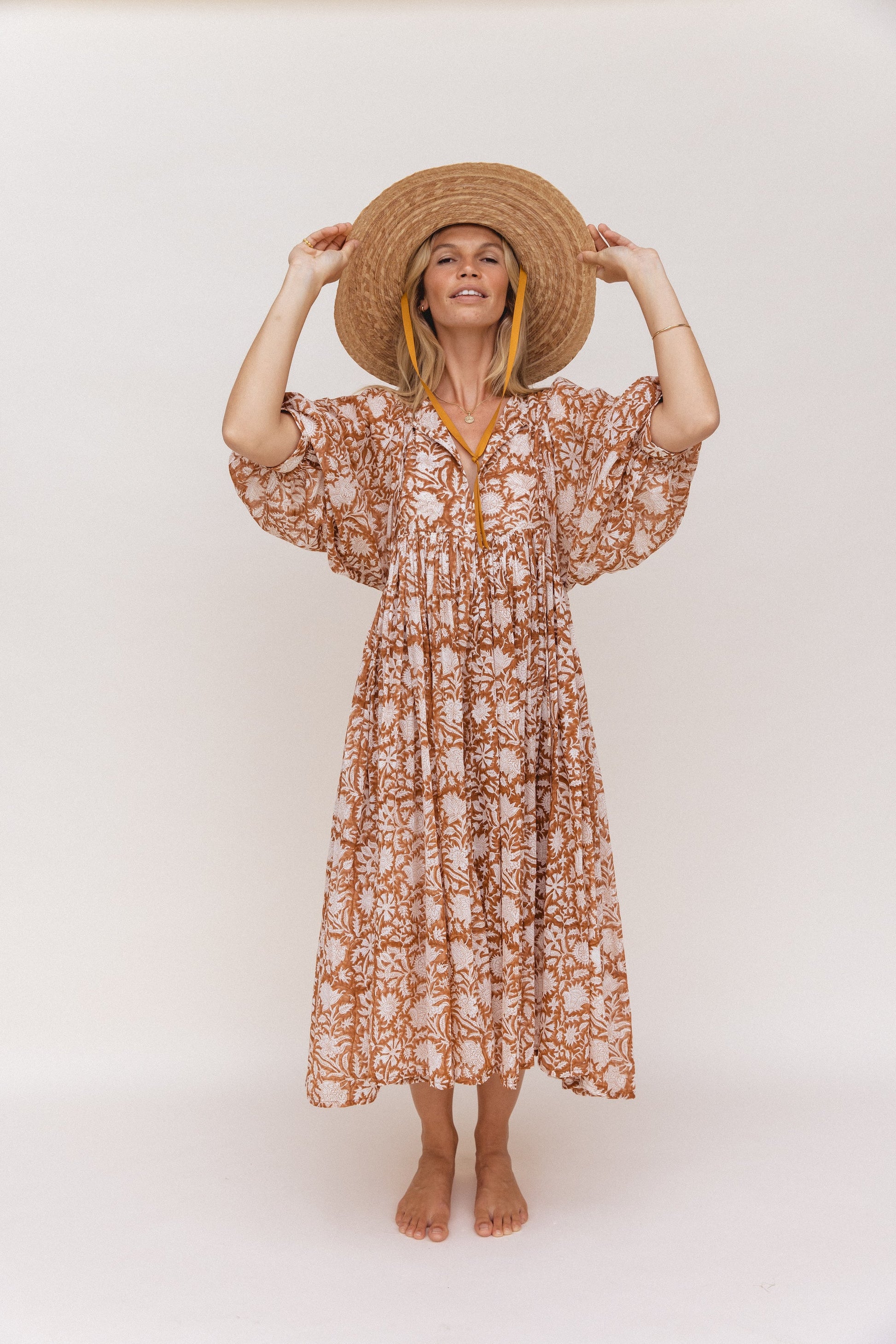 Relaxed Long-Sleeve Boho Midi Dress — product view 5