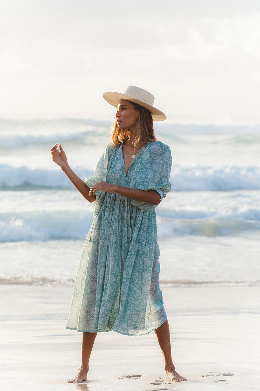 Relaxed Long-Sleeve Boho Midi Dress — product view 1