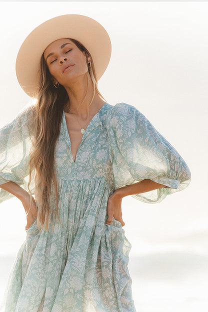 Relaxed Long-Sleeve Boho Midi Dress — product view 7