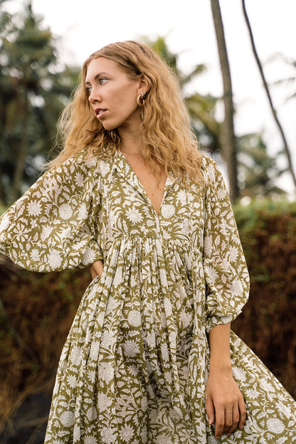 Relaxed Long Sleeve Boho Midi Dress — product view 7