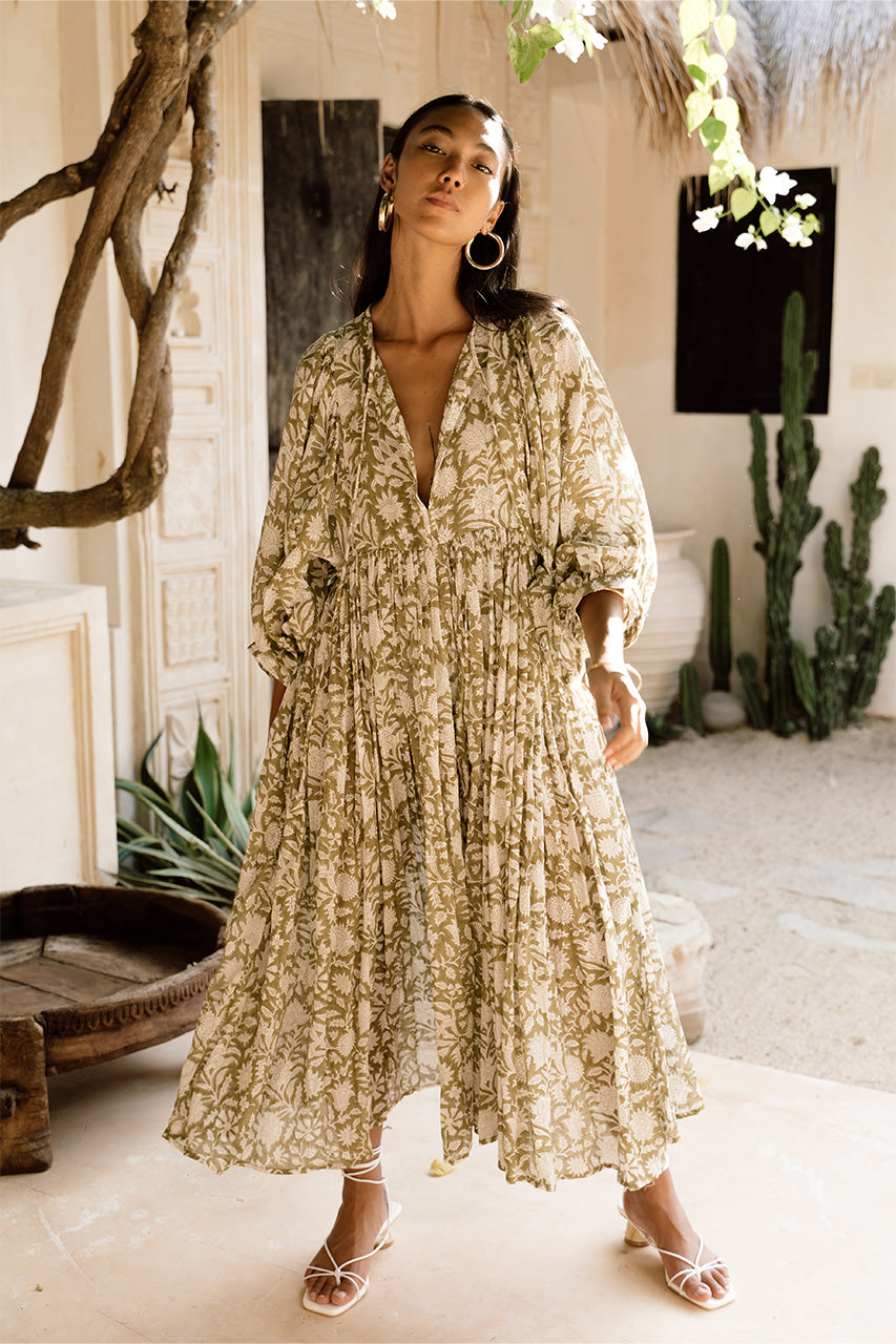 Relaxed Long Sleeve Boho Midi Dress — product view 2