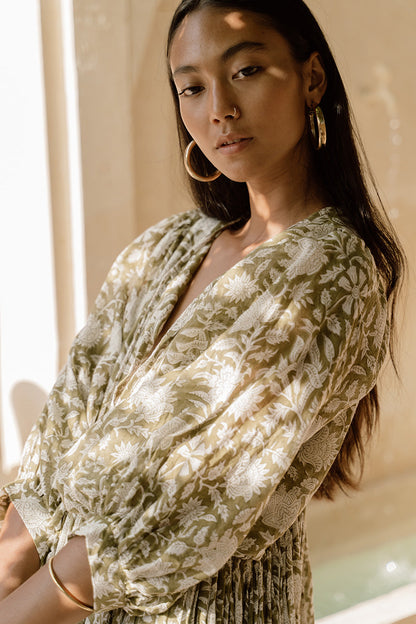 Relaxed Long Sleeve Boho Midi Dress — product view 4