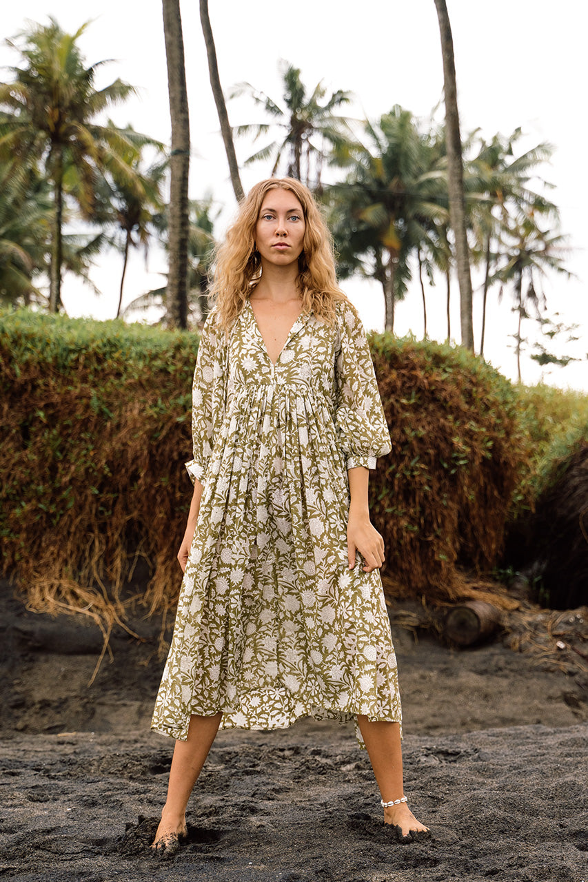 Relaxed Long Sleeve Boho Midi Dress — product view 6