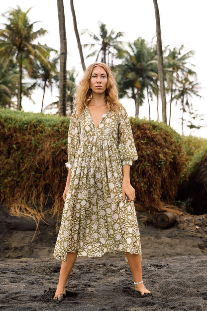 Relaxed Long Sleeve Boho Midi Dress — product view 6