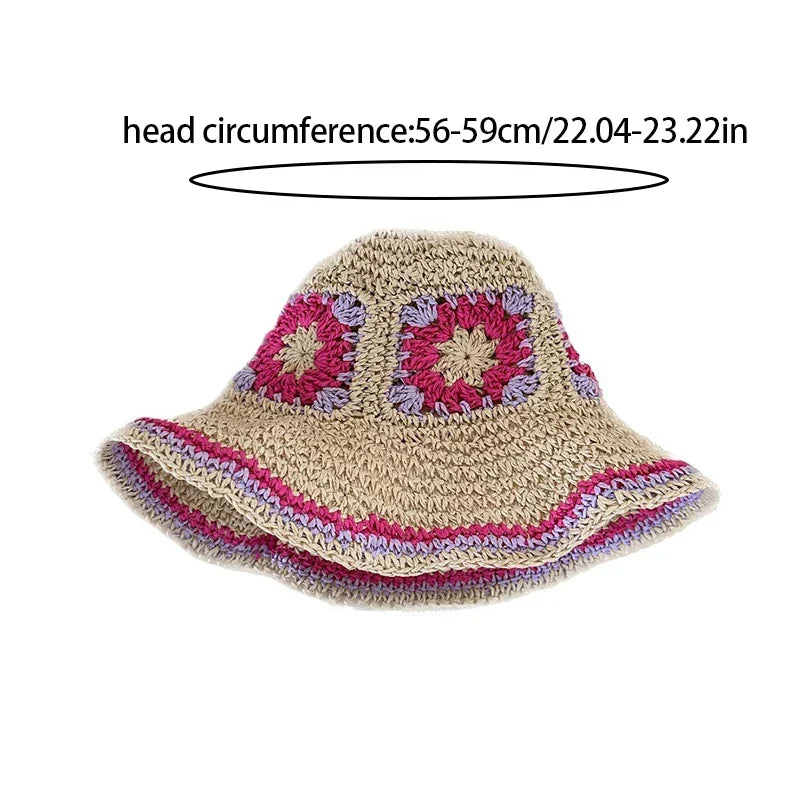 Sienna straw hat size: head circumference 56–59 cm (22.04–23.22 in)