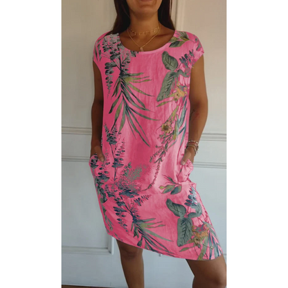Breezy Floral Short-Sleeve Summer Midi Dress — product view 6
