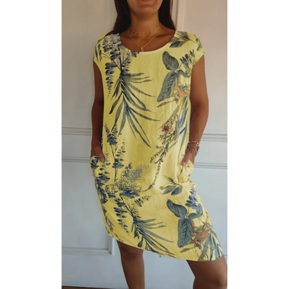 Breezy Floral Short-Sleeve Summer Midi Dress — product view 4