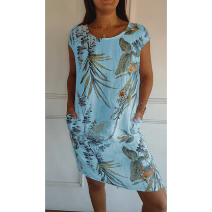 Breezy Floral Short-Sleeve Summer Midi Dress — product view 5