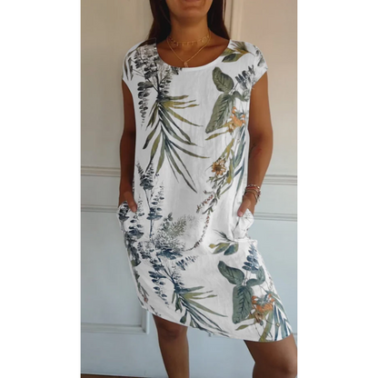 Breezy Floral Short-Sleeve Summer Midi Dress — product view 8