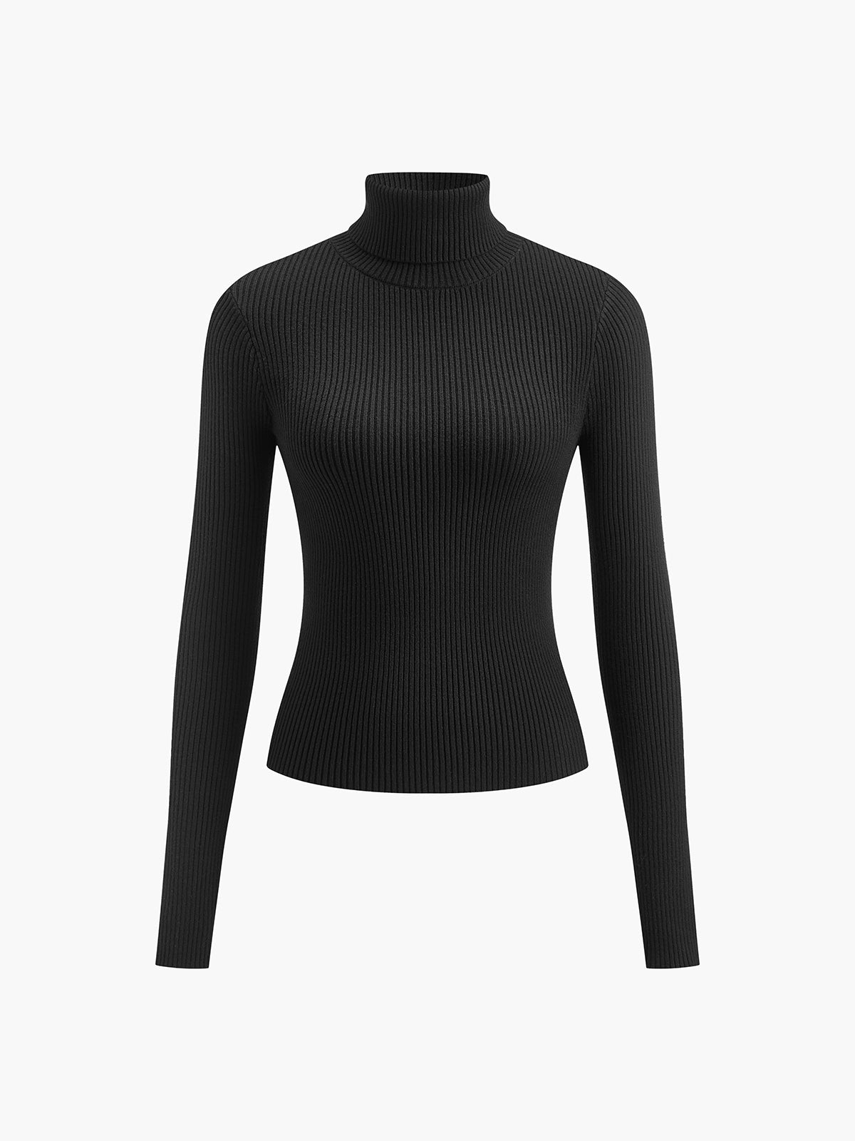 Elara - Ribbed Turtleneck Jumper - product view 8 - Sela Look