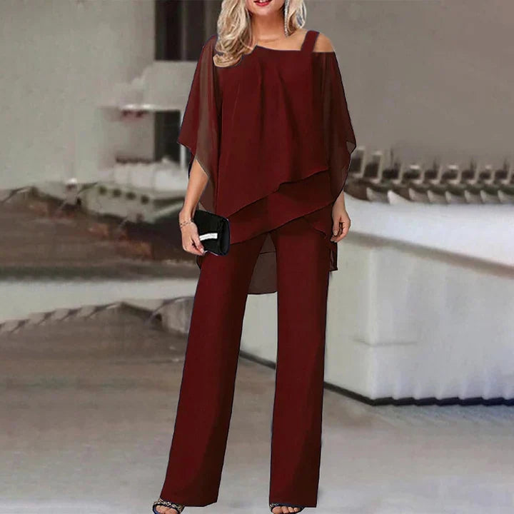Giovanna | Layered Top and Wide-Leg Trousers Set, product image 4