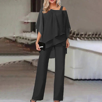 Giovanna | Layered Top and Wide-Leg Trousers Set, product image 2