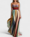 Glamorous Multicolour Pleated Formal Evening Maxi Dress — product view 1