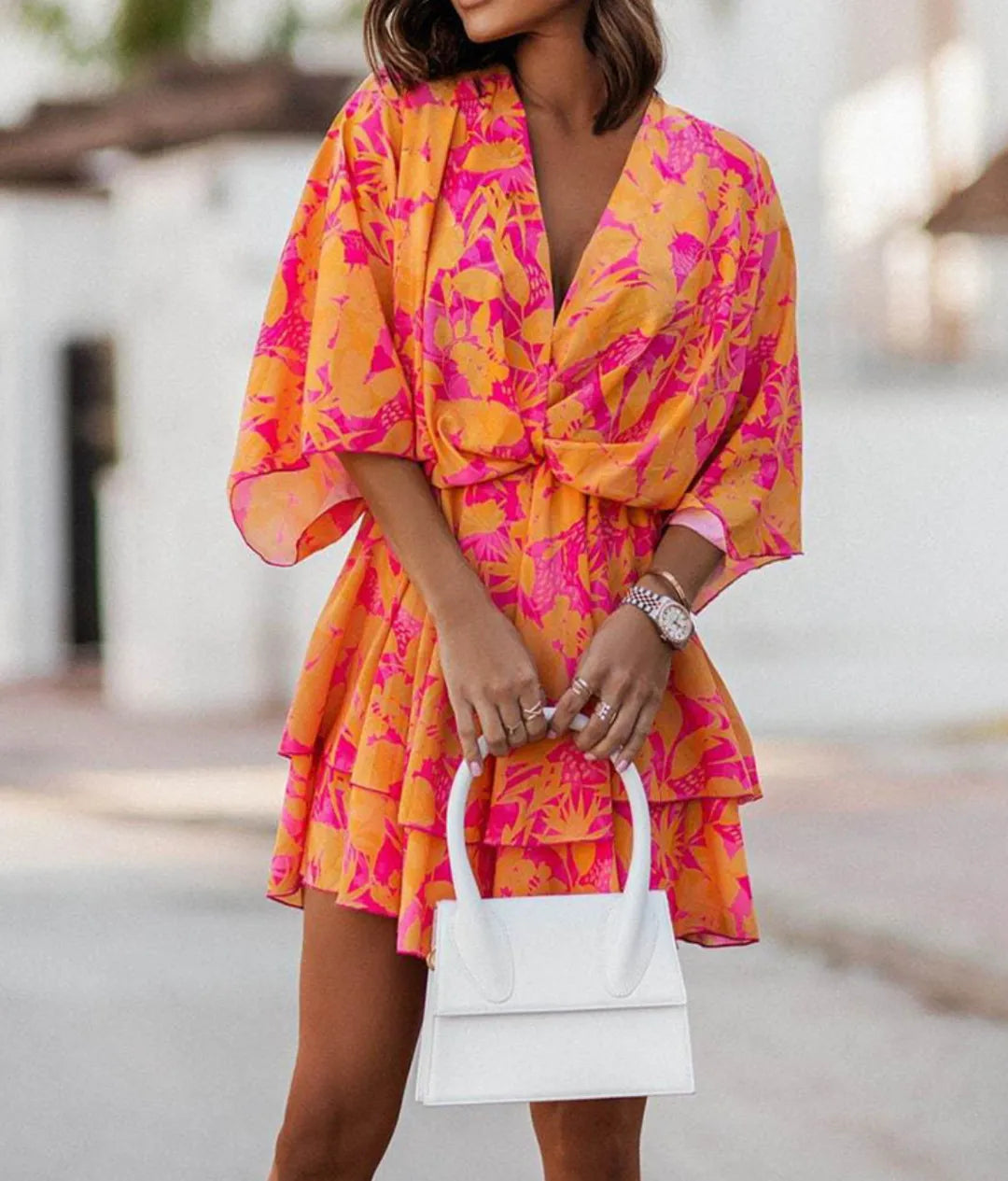 Mini Dress | Women's Floral Ruffle Sofia Bellini, product image 3