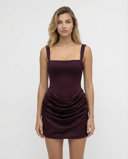 Maribel | Mini Dress with Draped Skirt