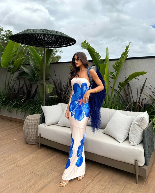 Strapless Maxi Dress | Women's Floral Elegant, product image 1