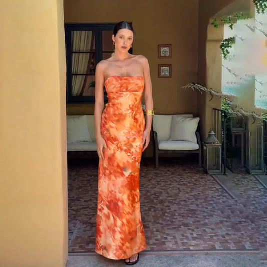Strapless Maxi Dress | Women's Floral Fitted Elegant, product image 2