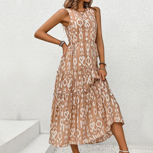 Midi Dress | Women's Sleeveless Printed Blake — product view 1