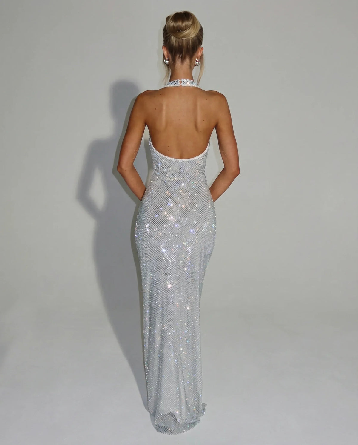 Julianna - Sequin Halter-Neck Maxi Dress - product view 6 - Sela Look