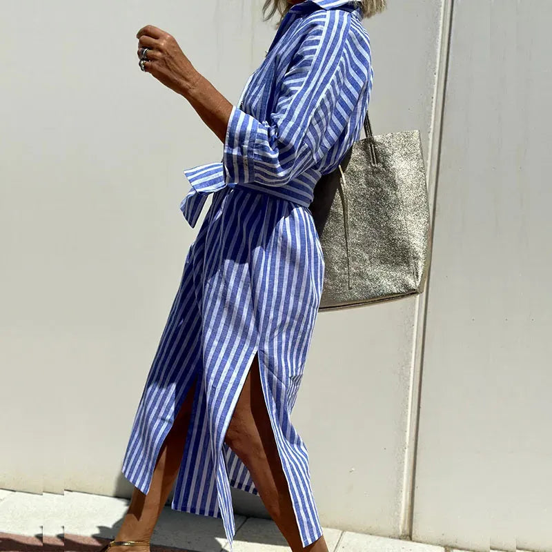 Shirt Dress | Women's Elegant Striped Asher, product image 2