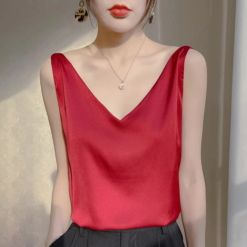 Sleeveless Top | Women's Everyday Satin Mia, product image 6