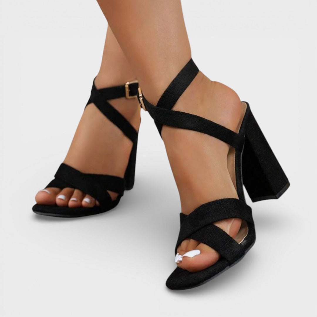 Striking Open-Toe Block-Heel Ankle-Strap Sandals — product view 3