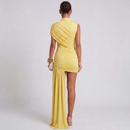 Striking Asymmetric High-Neck Bodycon Mini Dress — product view 3
