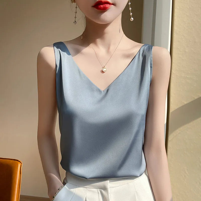 Sleeveless Top | Women's Everyday Satin Mia, product image 5
