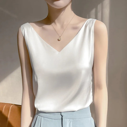 Sleeveless Top | Women's Everyday Satin Mia, product image 1