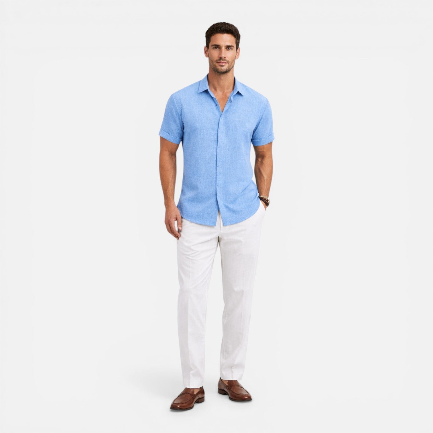 Breezy Men's Breathable Short-Sleeve Summer Shirt — product view 1