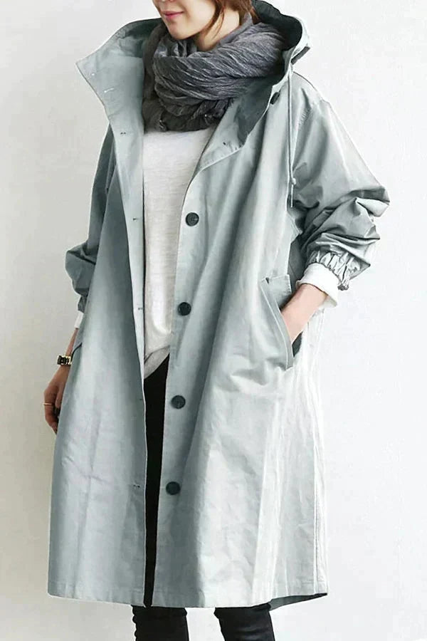 Women's Waterproof Raincoat Adjustable Fit Stylish Outdoor Weather Protection — Color: Gray
