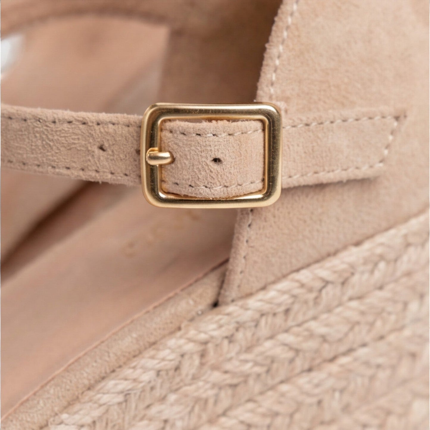 Elegant Black Closed-Toe Espadrille Wedge Sandals — product view 3